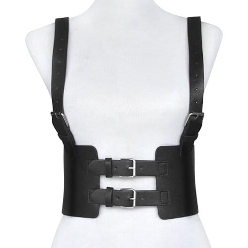 Women Goth Dark Faux Leather Grunge Gothic Corsets Punk Black Pu Bustier Bodycon Backless Patchwork Camis Streetwear