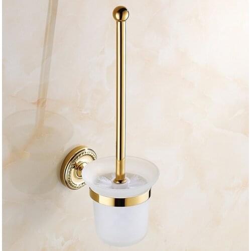 Gold brass bathroom toilet ceaner brush holder toilet rack holder Bathroom hardware accessories Toilet brush holder ZD774
