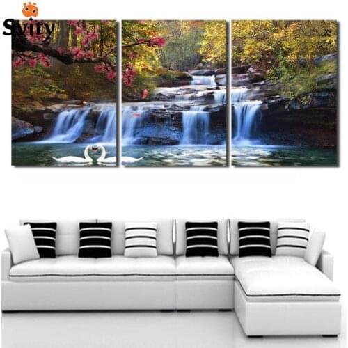 3 Piece Strong Waterfall Natural Beauty Painting Wall Art Painting Canvas Painting Modern Picture Home Decor Free Shipping