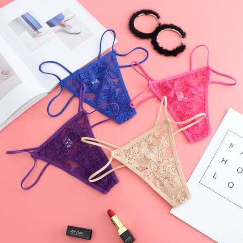 5pcs/lot women sexy bikini lace briefs Panties female Spaghetti strip thongs Underwear intimates girls sexy bragas XXS-L 8012nP5