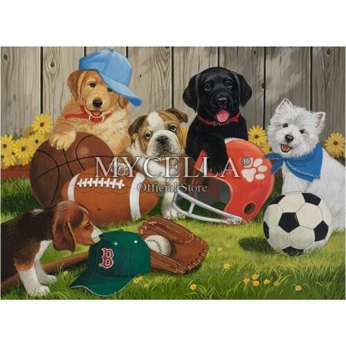 5D DIY Diamond Painting Animals Dogs Sports football Christmas Gift Full Diamond Embroidery Cross Stitch Cat Mosaic Home Decor