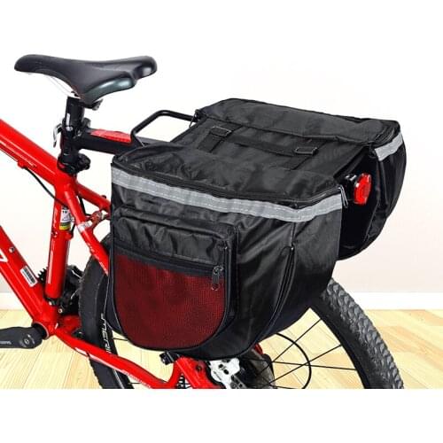 25L Waterproof Panniers Double Back,MTB Rear Seat Tail Carrier Trunk,Rain Cover Behind Bike Rack,Double Pannier Bicycle Rear bag