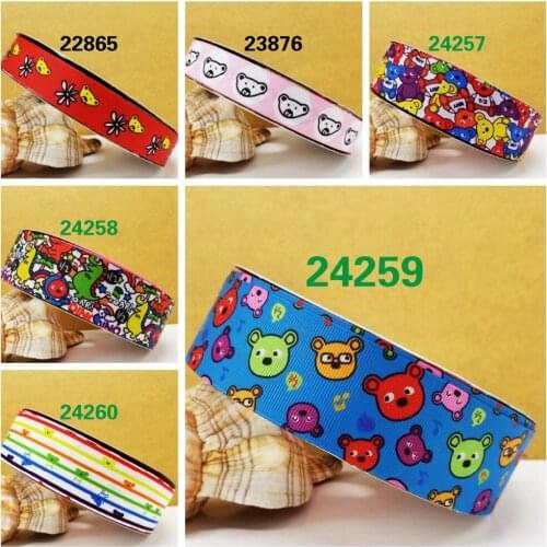 Free shipping 50 yard cartoon printed grosgrain ribbon 24260