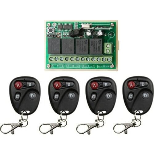 DC 12V 10A 4 channel RF Wireless Remote Control switch Household bulb power control