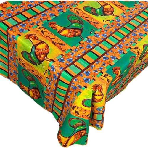 Home Bargains Plus Mod Rooster Vinyl Flannel Backed Tablecloth