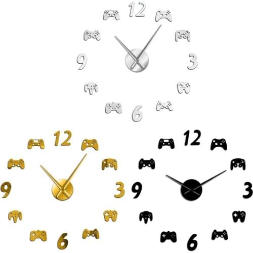 Game Controller Video Diy Giant Wall Clock Game Joysticks Stickers Gamer Wall Art Video Gaming Signs Boy Bedroom Game