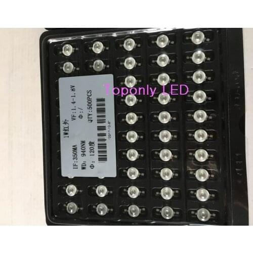 940nm ir led diode bulb lamp DC1.4-1.8v 350mA epileds chips infrared color high power led lighting beads 500pcs/lot promotion