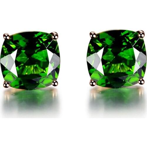 Classic Female Created Green Stud Earrings for Women Fashion Golden Wedding Jewelry Earring