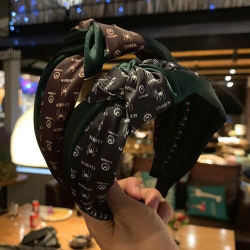 Korean Hair Accessories Womens Wide Knotted Hair Band Red Green Striped Hairpin Headdress Lady Spider Headband Retro Hair Hoop
