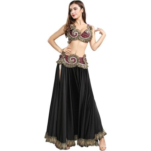 Women High quality Belly Dance costume set bra&belt&skirt showgirl belly dancing Bollywood clothes halloween bellydance Costume