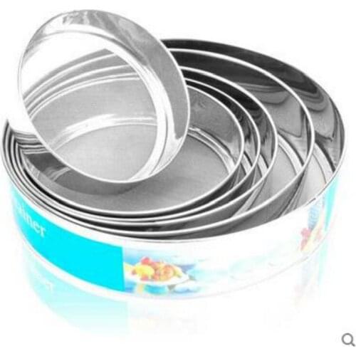 Kitchen Tools Gadgets Stainless Steel Fine Mesh Flour Sieve Set Round Shape Wheat Flour Filter Strainer 6pcs/set