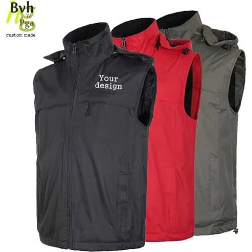 Autumn and winter custom logo vest windproof casual style men and women sleeveless coat clothing large size S-XXL