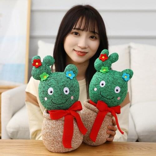 Lovely Flower Plant Cactus Plush Toy Triver Stuffed Children Girl Kids Doll Room Pillow Decor Gift Bedroom Cushion Bolster