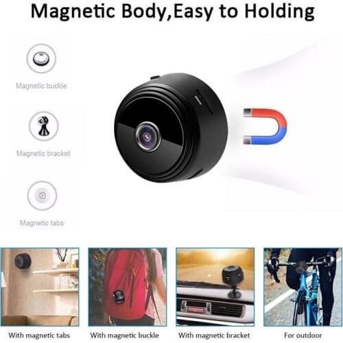 Mini Magnetic Camera A9 WiFi 1080P HD IP P2P Camcorder IR Night Vision Motion Detection Digital Video Audio Recorder Micro Cam