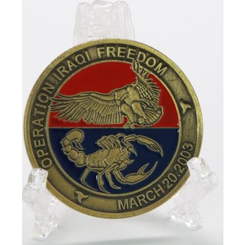 Bronzed Plated Operation Iraqi Freedom Eagle Scorpion Coin Saint George Commemorative Challenge Coins Souvenir Festival Gift