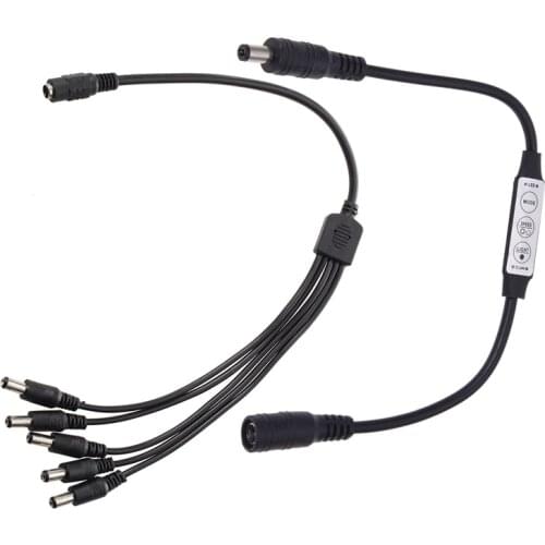 1Pcs Monochrome Dimmer Brightness Controller 12 - 24V for LED Strips & 1Pcs Splitter Cable Adapter Female / Male for DC12V CCTV