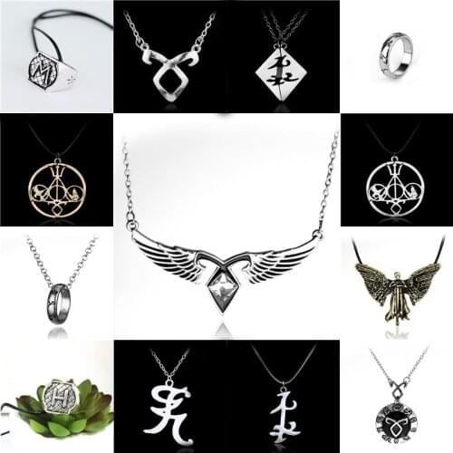 MQCHUN The Mortal Instruments City of Bones necklace Angelic Power Runes Shadowhunters pendant men women Gift Film Accessories
