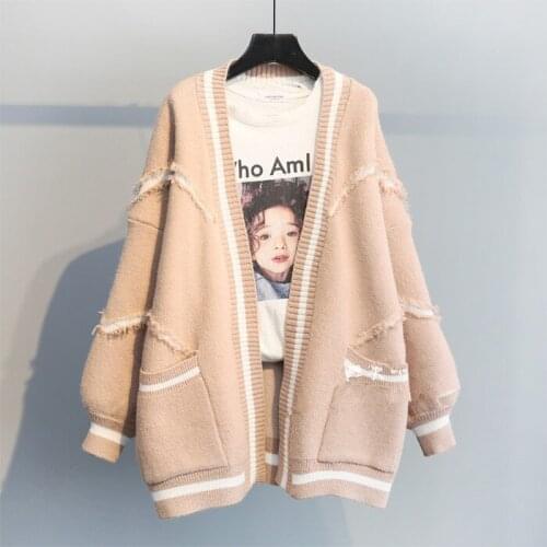 WTIANYUW 2021 New Fashion New Coat Women Fashion Ins Autumn Loose Thick Knitwear Long Sleeve Sweater Cardigan Women Winter