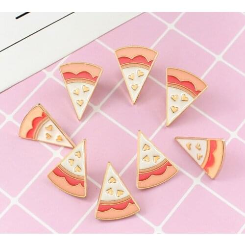 The new creative dress pizza brooch dress cartoon pink sweet icon shirt sign combination 8 best friend jewelry gift