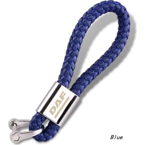 New car logo leather braided rope waist car keychain keychain for DAF xf cf lf lf van car keychain accessory