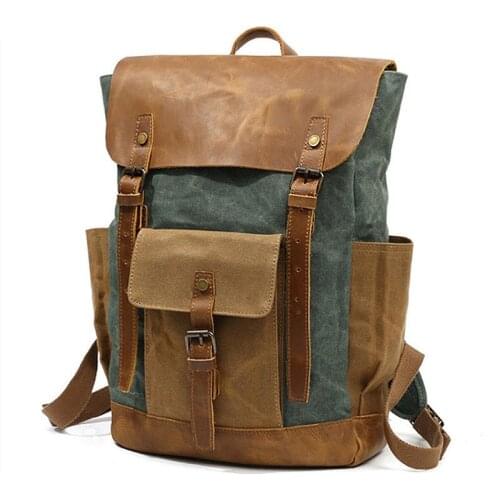 New Canvas Backpack Mens Outdoor Sports Trekking Climbing Camping Mountaineering Bag Rucksack Student Schoolbag Field Pack