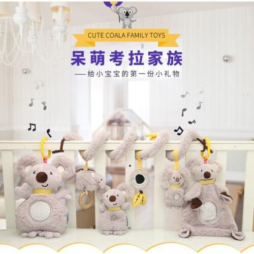 Educational Toddler Toys Baby Plush Animal Koala Rattle Mobile Infant Stroller Bed Crib Spiral Hanging Baby Toys 0-12 Months