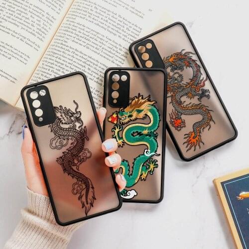 Clear Dragon Matte Case For Huawei P Smart S 2021 Shockproof Cover Y9 Prime 2019 Y6p Y7A Fundas Honor 10X Lite 8X 9A 9X Premium