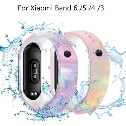 Starry Sky Strap For Xiaomi Mi Band 6 5 4 3 Silicone Wristband Straps For Xiami Miband 3 4 5 6 band6 band5 Mi6 Soft TPU Bracelet