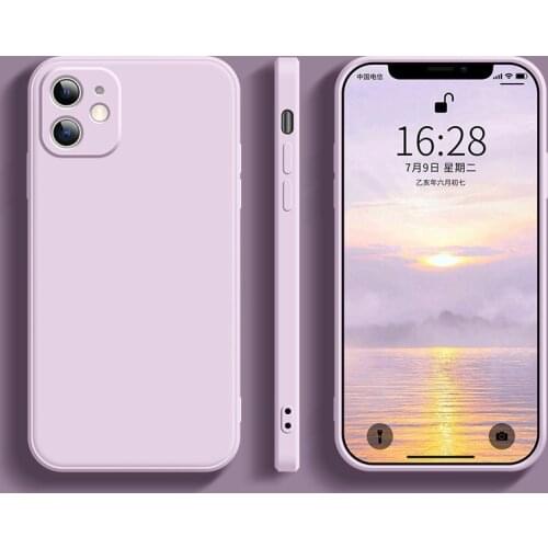 Luxury Original Square Liquid Silicone Phone Case For iPhone 12 11 Pro Max Mini XS X XR 7 8 6 Plus SE2 2020 Thin Soft Cover Case