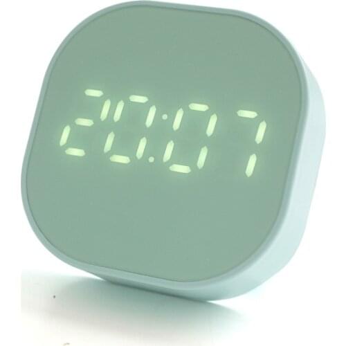Pink Square Small Alarm Clock Luminous Mute LED Multifunctional Digital Clock Light Electronic Desktop Digital Table Clocks