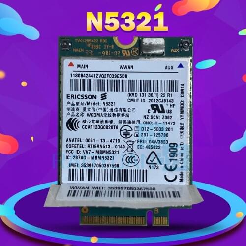 For N5321 Mobile Broadband HSPA + NGFF M.2 04W3822 04W3823 x1 carbon X230s X240S t431s T440 S540 W540 3G module WWAN CARD