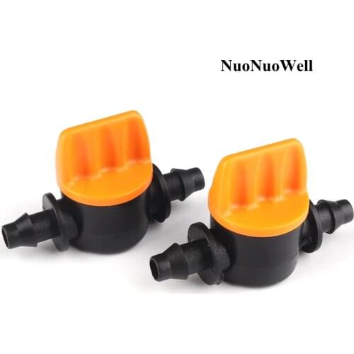 10pcs/lot 4/7mm Hose Mini Valve Garden Drip Irrigation Fittings Pipe Connectors Automatic Watering System Sprinklers Tube Joints