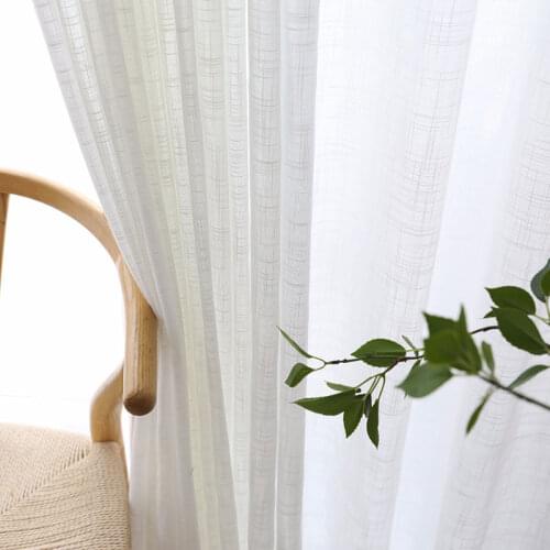 Modern Linen Tulle Window Curtains for Livingroom Window Treatments Sheer Voile for Bedroom Kitchen Blinds Drape Home Decor