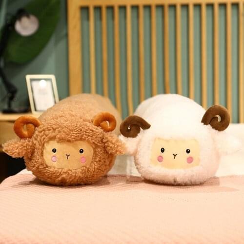 80-120cm Super Soft Sheep Plush Pillow Toy Stuffed Animal Simulation Lamb Doll Toy Childrens Bedroom Decoration Gift