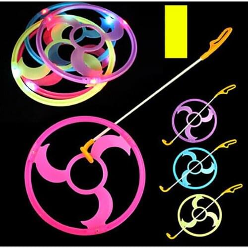 Hand-push Hot Wheels Childrens Sense Integration Colorful Luminous Training Equipment Outdoor Sports Balance Toys Rolling Hoops