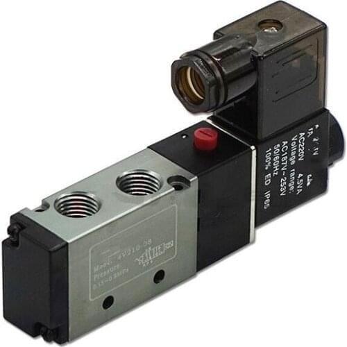 1 PC two five-way reversing Pneumatic air Valve Double position single electric control solenoid valve