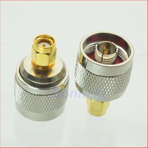 10pcs/lot N male plug to RP-SMA male jack RF adapter connector