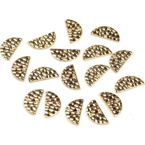 15*7MM 20pcs/lot Retro Half Round Gold Zinc Alloy Connectors Charms For DIY Necklace Earrings Connectors Accessories