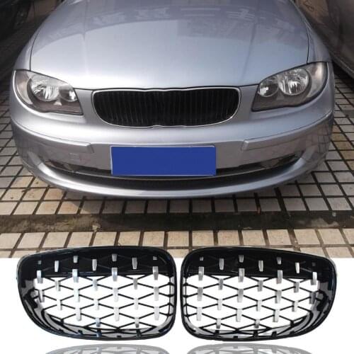 2Pcs Kidney Grille Diamond Style Easy Installation ABS Meteor Type Vehicle Grille 51137322210 51137166439 51137166440 for BMW 1