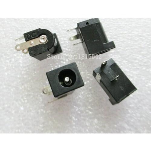 20PCS/LOT DC-005 Black DC Power Jack Socket Connector DC005 5.5*2.1mm 2.1 socket Round the needle