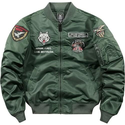 2021 Spring Autumn New Bomber Jacket Men Clothing Air Force Pilot MA1 Tank Embroidery Casual Loose Baseball Outerwear Coats