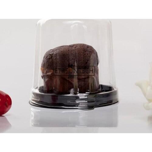 700sets Clear Circular Plastic Cake Box/Cupcake Cheese Mousse Pastry Cream Container Case Wedding Favor Shower