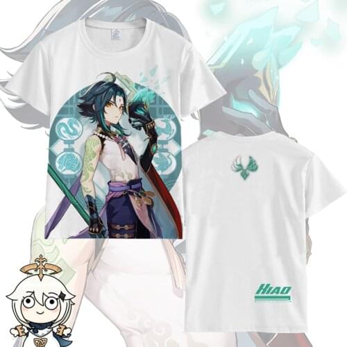 Anime Game Genshin Impact Xiao Cosplay Unisex Teen XXS-5XL clothes uniforms Halloween T-shirt Printing T Shirt Short Sleeve Top