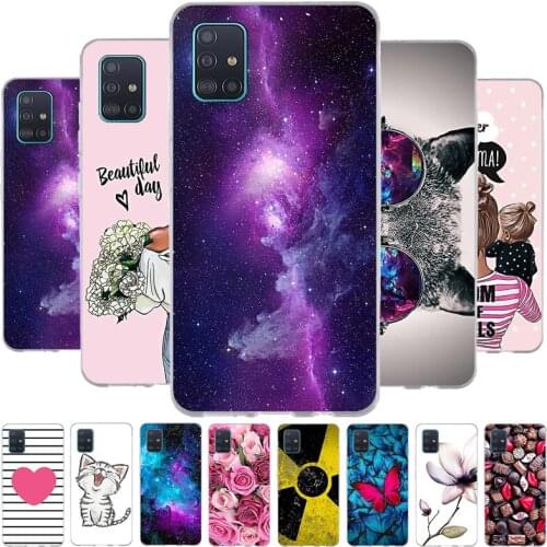 A For Samsung Galaxy A51 Case Soft Silicone Back Cover Phone Case on For Samsung A51 A 51 SM-A515F TPU Bumper Case Cover Coque