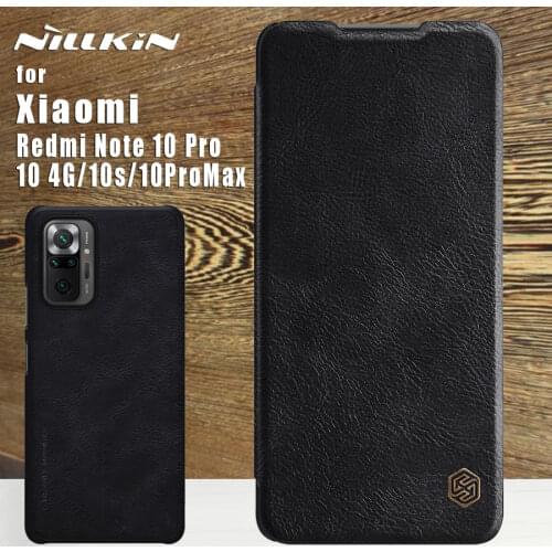 Nillkin For Xiaomi Redmi Note 10 Pro case qin Leather Pu full 360 Phone Case Protective Back Cover For Redmi Note 10 4G 10s Max