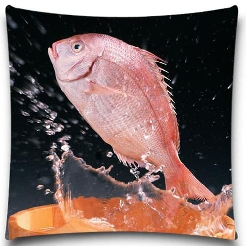 The fish Jumping out the water Cotton Polyester Pillow Case For office/bedroom/chair seat cushion 18x18 inches Decorative 9 styl
