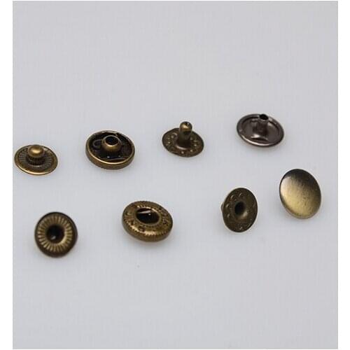 8mm Dia. Purse Snap Fasteners Double Cap Snap Buttons Bronze Popper Press Studs 1000sets/lot