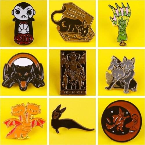 Enamel Pin Baphomet Brooch Pin Cerberus Brooch Pins Badges Men Lapel pin Mythological creature Creative Gift Clothes bag Decor