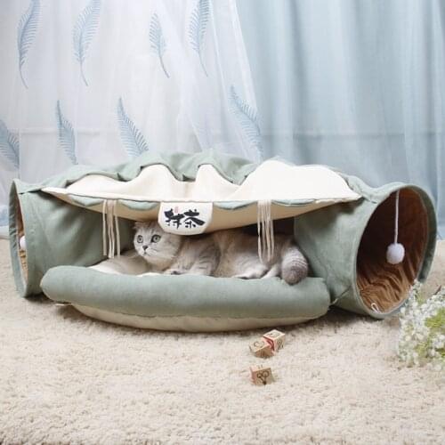 Pet Nest Cat Supplies Drill Tube Tunnel Interactive Folding Cat Shell Tunnel Bed, Foldable and Removable High-quality Fabric