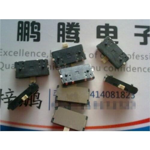 10PCS/lot Imported South Korean patch toggle switch 3-speed self-reset, slide switch 4 feet left and right